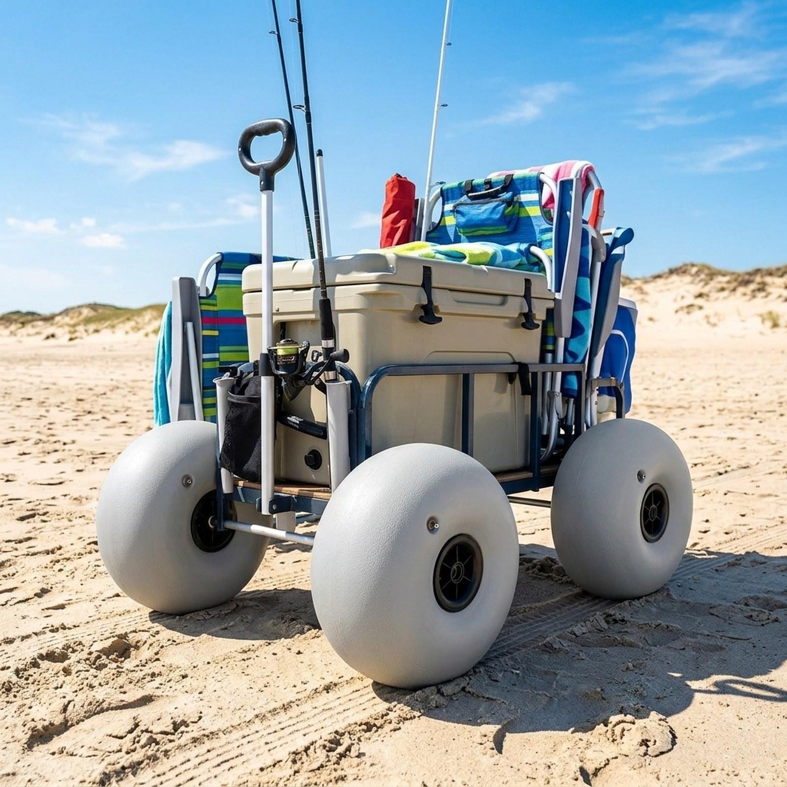Sports Equipment Trolley - Ruote da Spiaggia per Carrello, Pneumatici