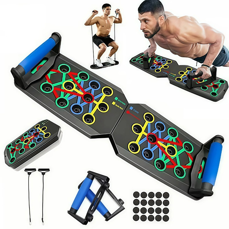 Sports Equipment Images - Tavola pieghevole per flessioni con bande