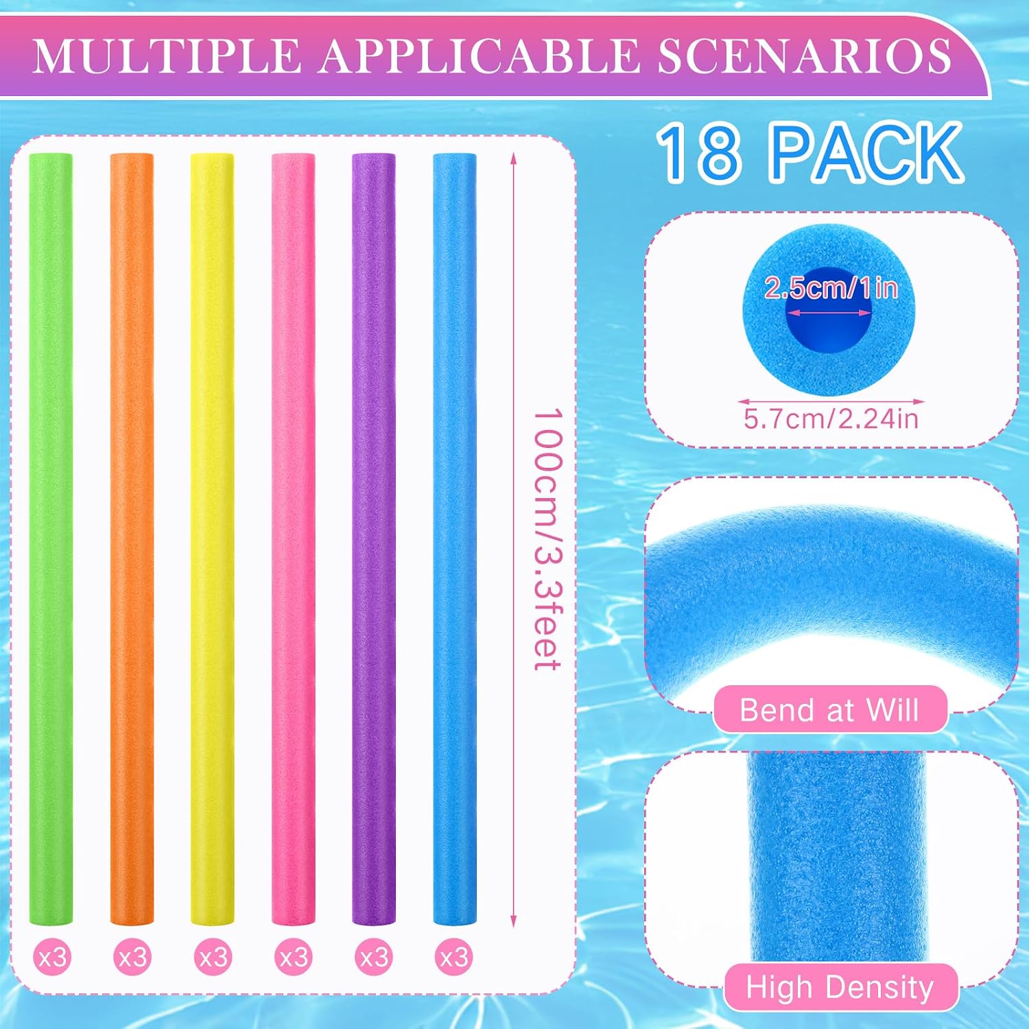 Confezione da 18 galleggianti  - Foam Pool Noodle recensione e prezzo